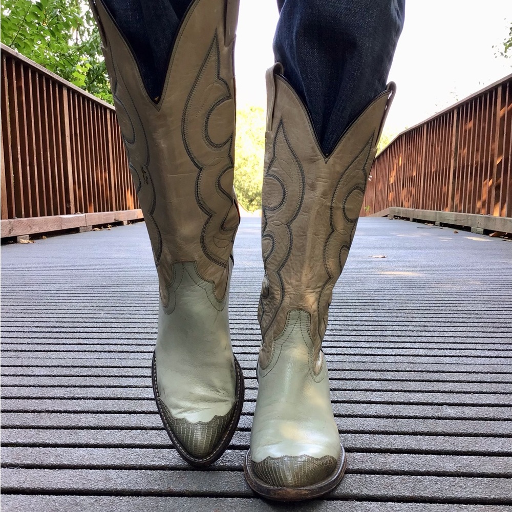 🤠 Vintage Laramie mint green Cowboy Boots - Picture 8 of 14